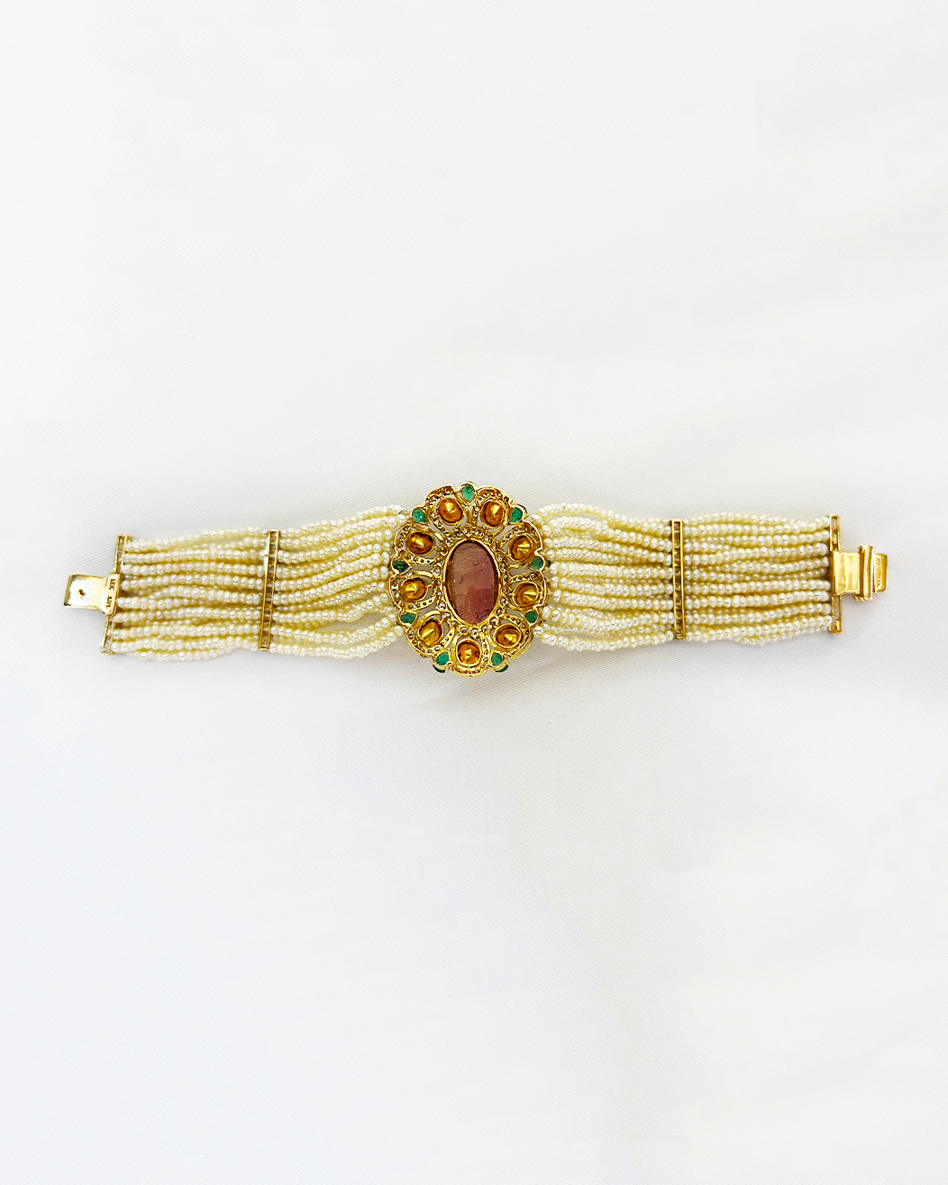 Polki Uncut Diamond Bracelet with Open Back Fliligree Craftmanship - K1BR18YPOL056