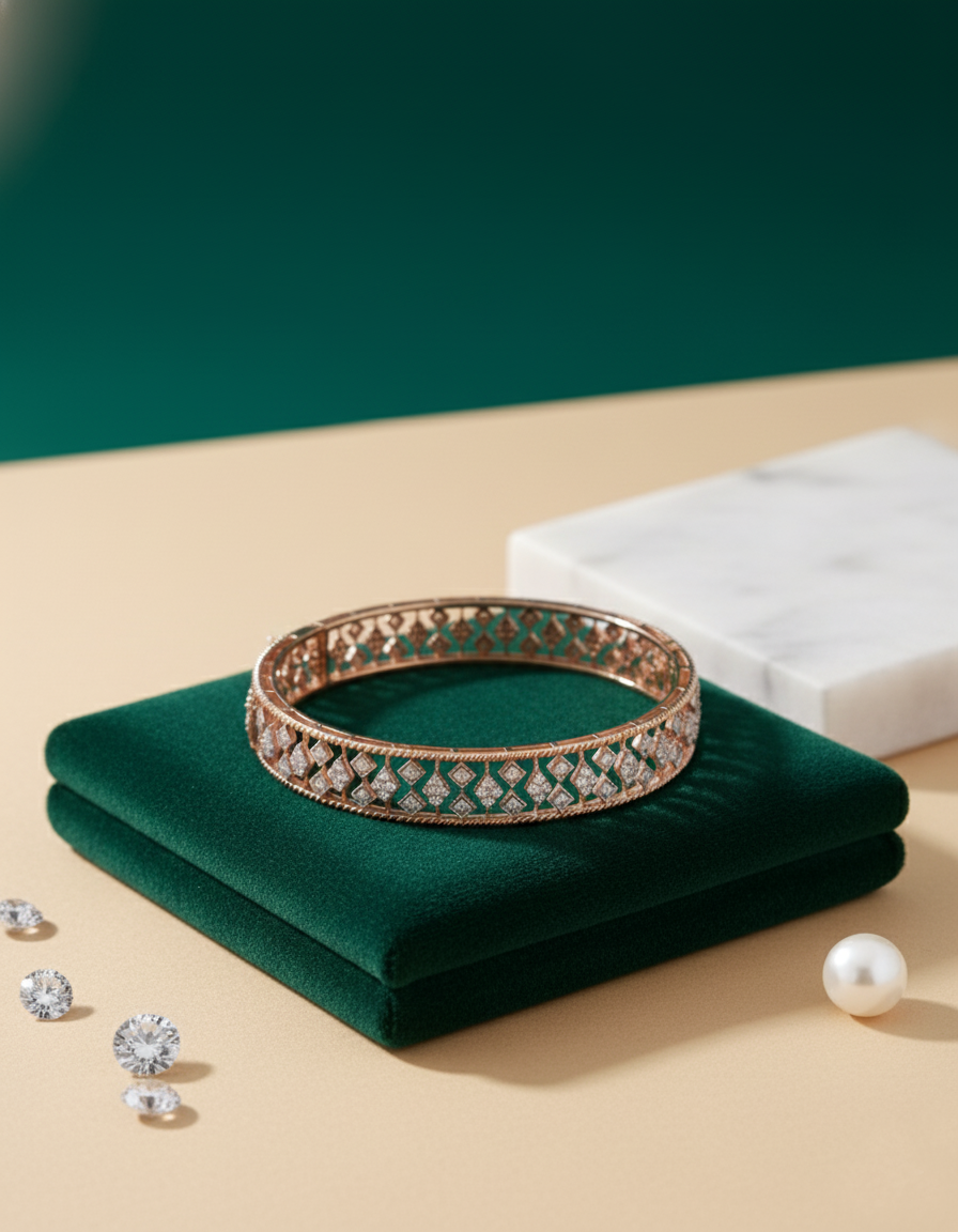 Brilliant Round-Cut Diamond Bangle in 18K Yellow Gold - K1BG18YDIA001