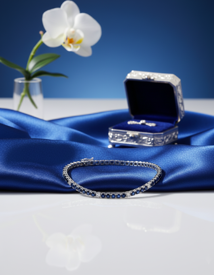 Brilliant Round-Cut Diamond Bracelet in 18K White Gold - K1BR18WDIA004