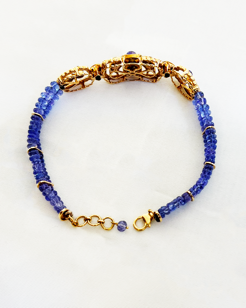 Polki Uncut Diamond Bracelet with Open Back Fliligree Craftmanship - K1BR18YPOL052