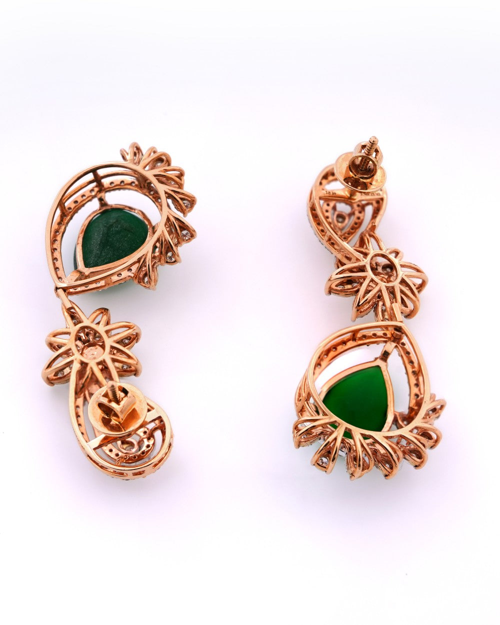 Brilliant Round-Cut Diamond Drops in 18K Yellow Gold - K1ED18YDIA009