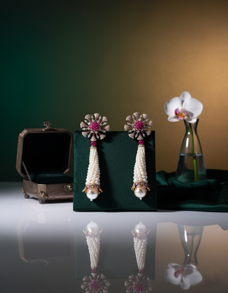 Princess & Pear-Cut Diamond Jumukkas in 18K Yellow Gold - K1EJ18YDIA012