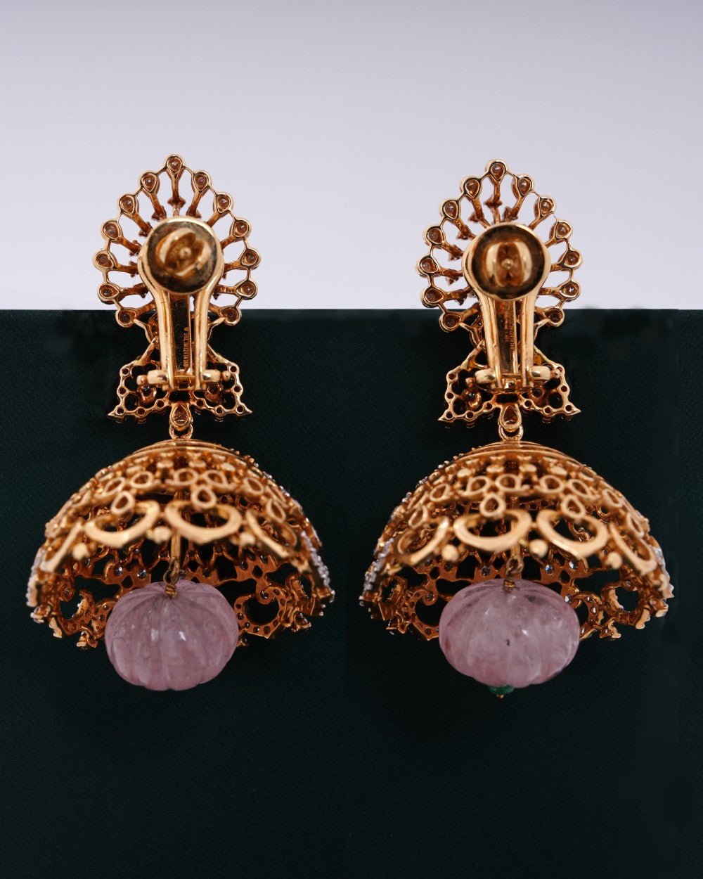 Brilliant Round-Cut Diamond Jumukkas in 18K Yellow Gold with Interchangeable Stones - K1EJ18YDIA013