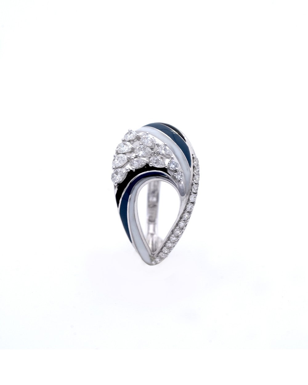 Pear-Cut Diamond Cocktail Ring in 18K White Gold - K1RG18WDIA038