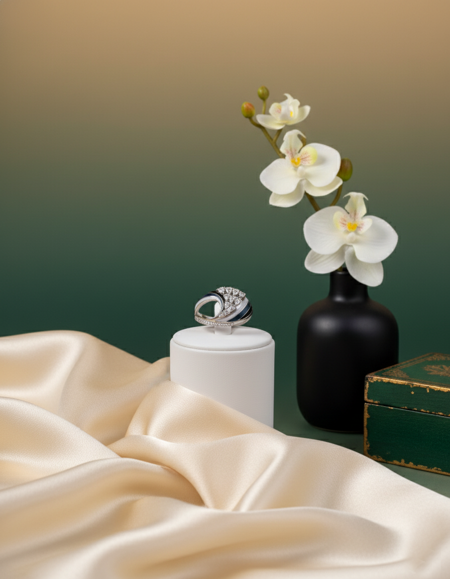 Pear-Cut Diamond Cocktail Ring in 18K White Gold - K1RG18WDIA038