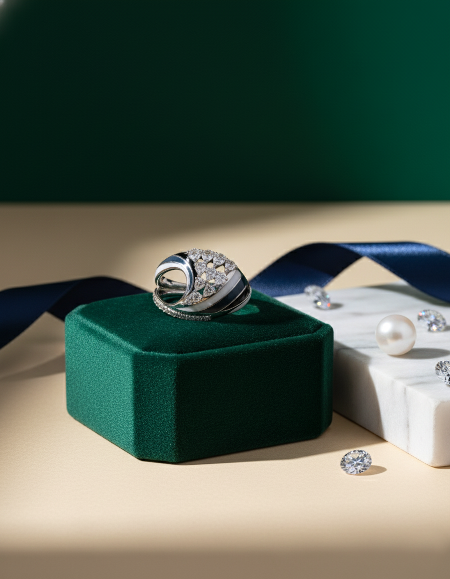 Pear-Cut Diamond Cocktail Ring in 18K White Gold - K1RG18WDIA038