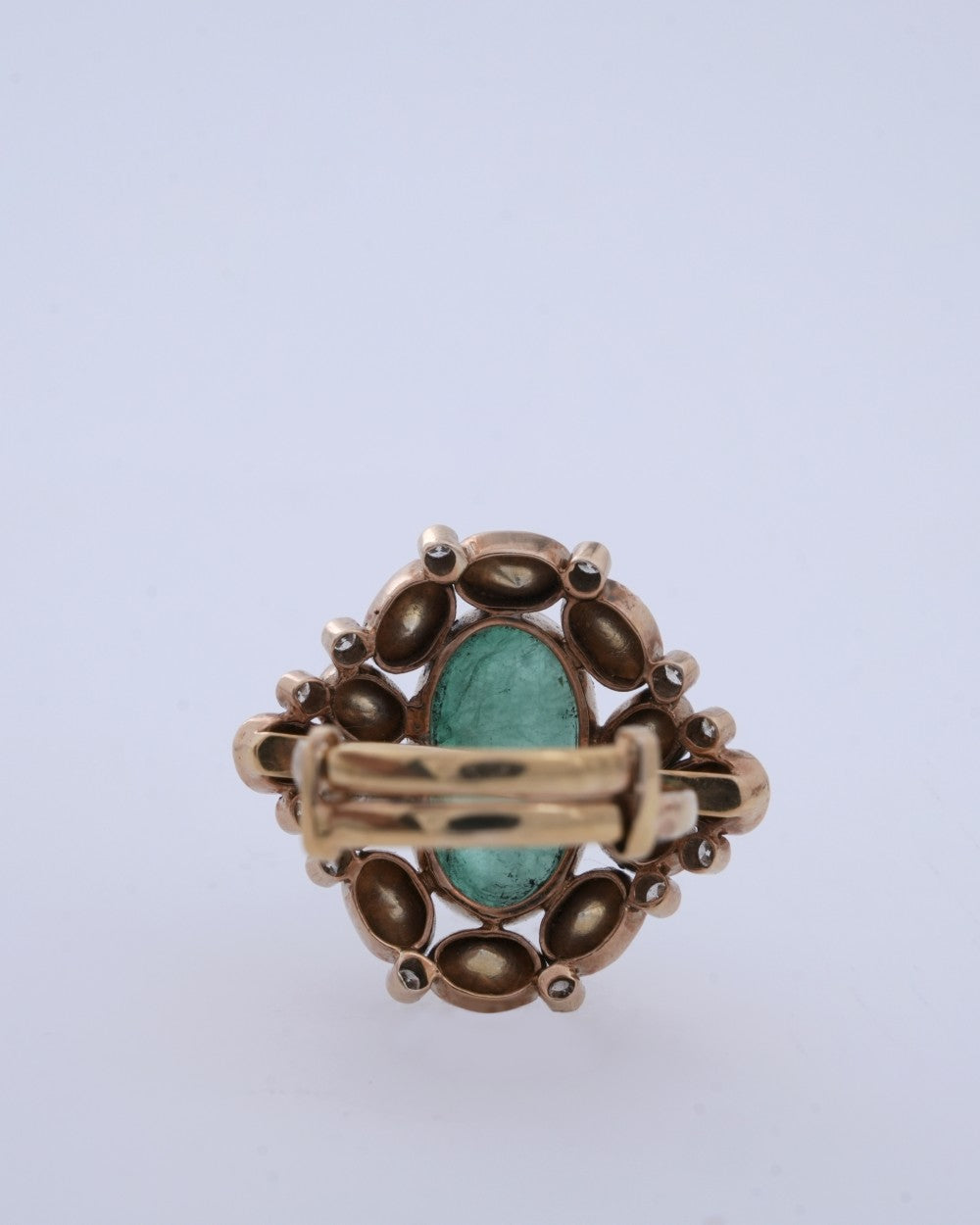 Polki Uncut Diamond Ring with Handcrafted Jali Back - K1RG18YPOL042