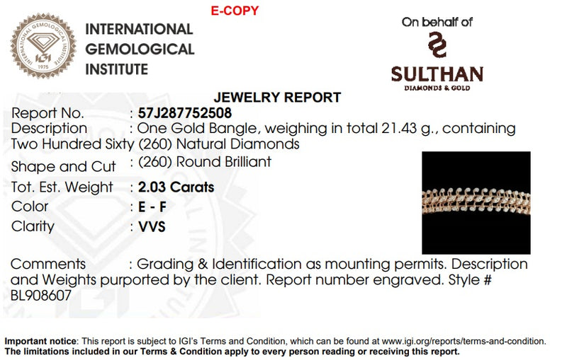 Diamond Certificate