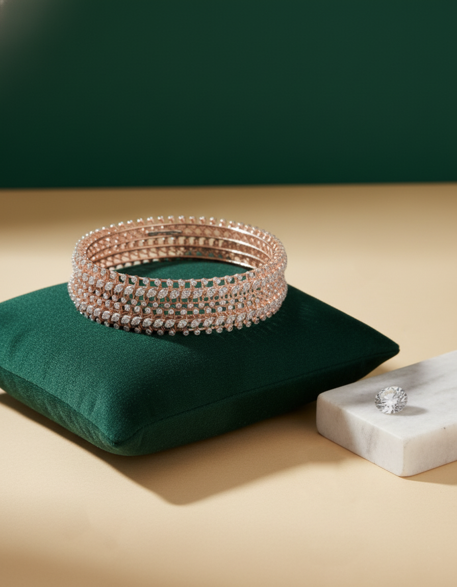 Brilliant Round-Cut Diamond Bangle in 18K Yellow Gold - K2BG18YDIA003